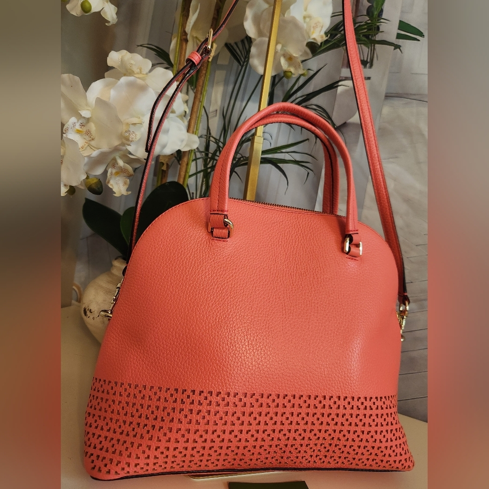 Kate Spade Carli Wakefield Lane 2 Way Done Satchel Crossbody In Coral Orange. - Picture 12 of 16